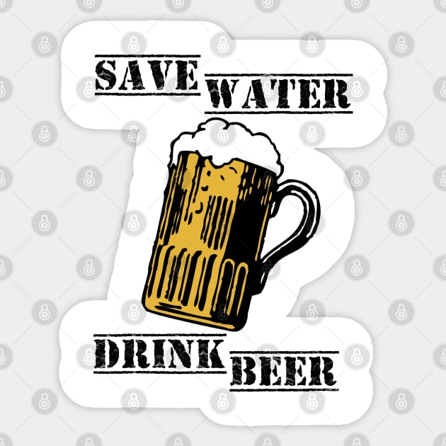 Save water drink beer Sticker by hottehue